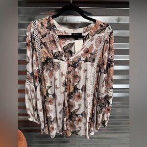 RD & Koko tunic Floral Print Women's Top size 1x